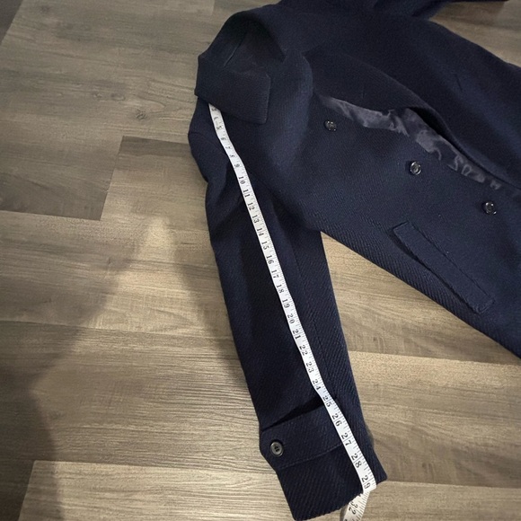 Classic Men's overcoat navy blue vintage pure new wool - Picture 8 of 12